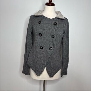 Banana Republic Charcoal Double-Breasted Wool and Cashmere Cardigan size M